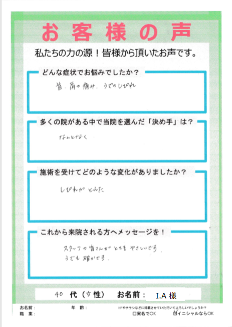 アンケート用紙